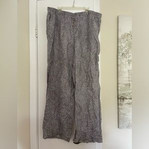Printed linen pants